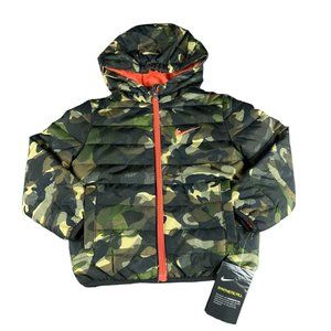 Nike Youth Boy's Therma Fleece Lined Army Camo Orange Jacket Size 3T